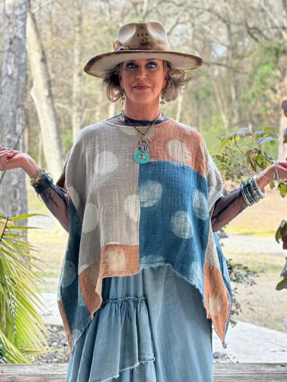 NWT Jaded Gypsy - Forever In The Clouds Top OS